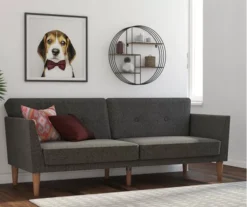 Regal Gray Linen Convertible Sleeper Futon -Furniture Specialty Shop 810535613 3