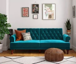 Cassidy Green Velvet Convertible Sleeper Futon -Furniture Specialty Shop 810535627 3