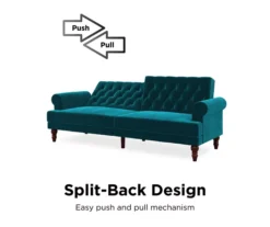 Cassidy Green Velvet Convertible Sleeper Futon -Furniture Specialty Shop 810535627 6