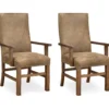 Rustic Pine & Dixie Almond Upholstered Dining Chairs, 2-Pack -Furniture Specialty Shop 810535744 1