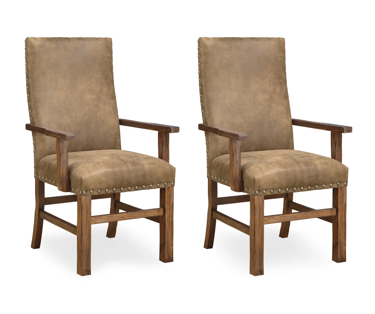 Rustic Pine & Dixie Almond Upholstered Dining Chairs, 2-Pack 3 Rustic Pine & Dixie Almond Upholstered Dining Chairs, 2-Pack