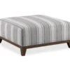Stone Gray Square Wood Leg Ottoman