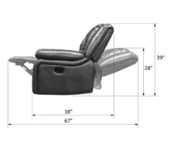 Paulson Gray Faux Leather Swivel Gliding Recliner -Furniture Specialty Shop 810535759 A7 2