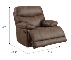 Brown Microfiber Swivel Gliding Recliner -Furniture Specialty Shop 810535760 A7 1