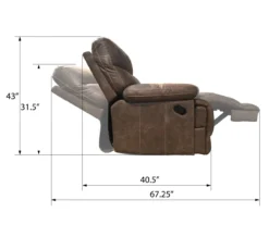 Brown Microfiber Swivel Gliding Recliner -Furniture Specialty Shop 810535760 A7 2