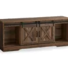 60" Reclaimed Brown Wood Look Sliding Barn Door TV Stand -Furniture Specialty Shop 810535764 2