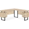 Natural Wood Look 3-Drawer L-Shaped Corner Comptuer Desk -Furniture Specialty Shop 810535780 2