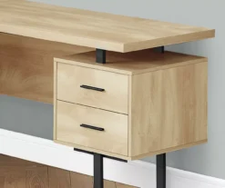 Natural Wood Look 3-Drawer L-Shaped Corner Comptuer Desk -Furniture Specialty Shop 810535780 4