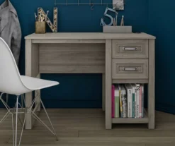 Sierra Ridge Levi Light Walnut Pedestal Desk -Furniture Specialty Shop 810538117 2