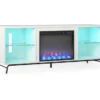 Newland White Electric Fireplace Console -Furniture Specialty Shop 810538184 3