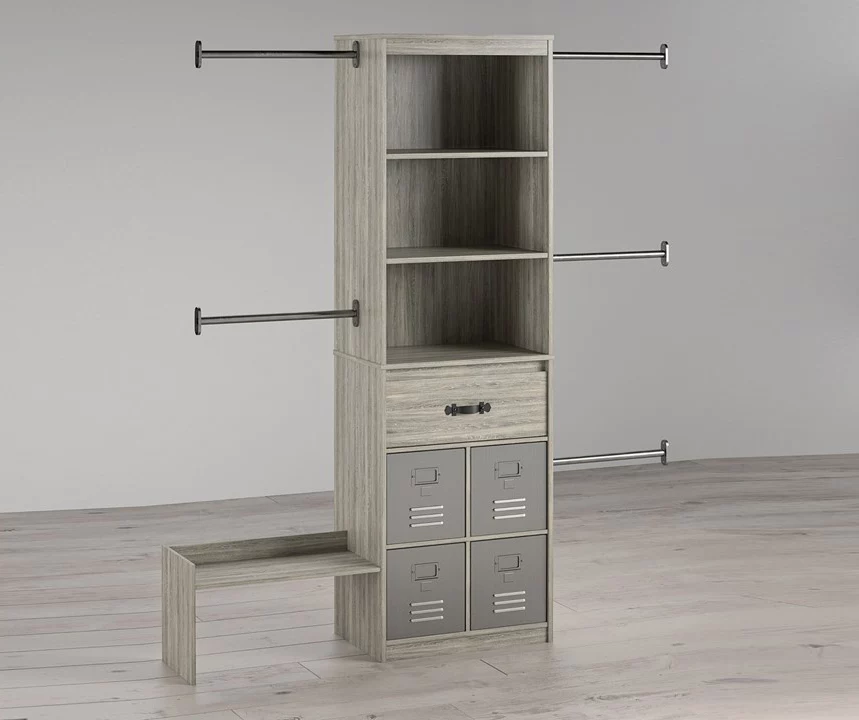 Nova Grow With Me Gray Oak Adjustable Closet Organizer 3 Nova Grow With Me Gray Oak Adjustable Closet Organizer