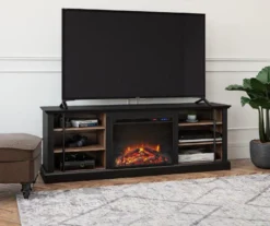 70" Fowler Black Electric Fireplace Console -Furniture Specialty Shop 810538243 1