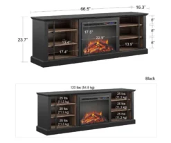 70" Fowler Black Electric Fireplace Console -Furniture Specialty Shop 810538243 5