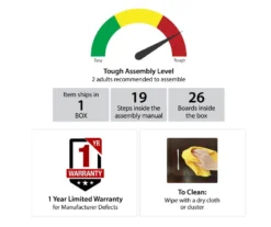 70" Fowler Black Electric Fireplace Console -Furniture Specialty Shop 810538243 6