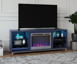 70" Intrepid Navy Deluxe Electric Fireplace Console -Furniture Specialty Shop 810538244 1