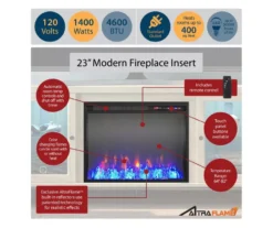 70" Intrepid Navy Deluxe Electric Fireplace Console -Furniture Specialty Shop 810538244 5