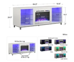 70" Intrepid Navy Deluxe Electric Fireplace Console -Furniture Specialty Shop 810538244 6