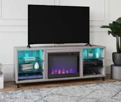 70" Intrepid Light Walnut Deluxe Electric Fireplace Console -Furniture Specialty Shop 810538245 1