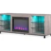 70" Intrepid Light Walnut Deluxe Electric Fireplace Console -Furniture Specialty Shop 810538245 3