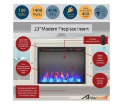 70" Intrepid Light Walnut Deluxe Electric Fireplace Console -Furniture Specialty Shop 810538245 4