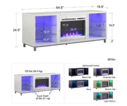 70" Intrepid Light Walnut Deluxe Electric Fireplace Console -Furniture Specialty Shop 810538245 5