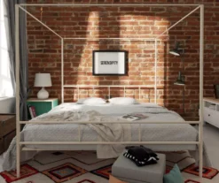 Marion White Metal King Canopy Bed -Furniture Specialty Shop 810538376 2