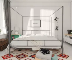 Marion Dark Gray Metal King Canopy Bed -Furniture Specialty Shop 810538378 2