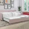 Her Majesty Light Pink Linen Daybed & Trundle -Furniture Specialty Shop 810538395 1