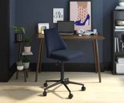 Brittany Blue Linen Office Chair -Furniture Specialty Shop 810538399 2