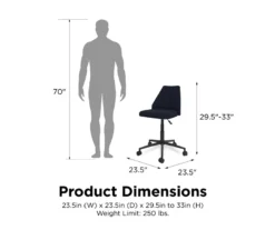 Brittany Blue Linen Office Chair -Furniture Specialty Shop 810538399 6