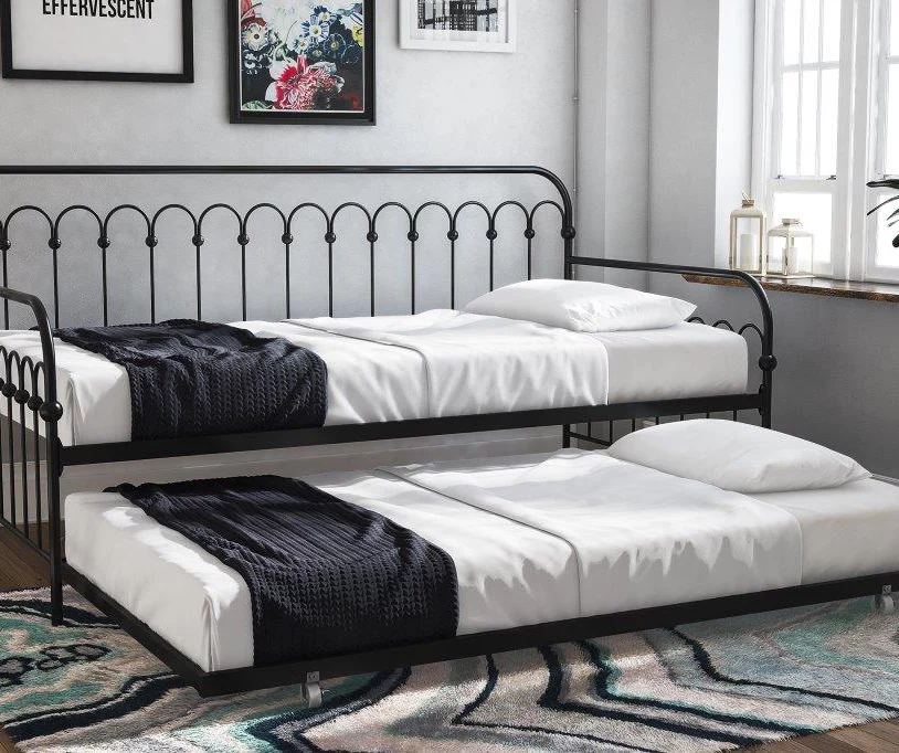 Bright Pop Black Metal Twin Daybed & Trundle 4 Bright Pop Black Metal Twin Daybed & Trundle - Image 2