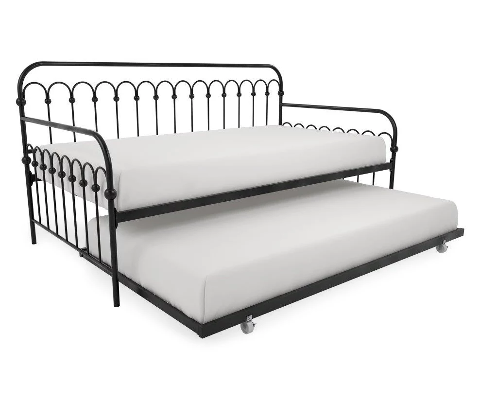 Bright Pop Black Metal Twin Daybed & Trundle 6 Bright Pop Black Metal Twin Daybed & Trundle - Image 4