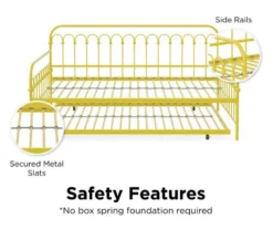 Bright Pop Yellow Metal Twin Daybed & Trundle -Furniture Specialty Shop 810538408 6