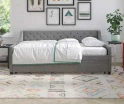 Her Majesty Gray Linen Daybed & Trundle -Furniture Specialty Shop 810538419 3