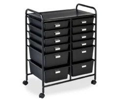 Black Metal 12-Drawer Rolling Storage Cart -Furniture Specialty Shop 810539917 3