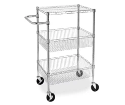 Chrome 3-Shelf Storage Cart -Furniture Specialty Shop 810539919 3