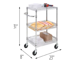 Chrome 3-Shelf Storage Cart -Furniture Specialty Shop 810539919 5