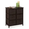 Black 6-Drawer Woven Strap Chest