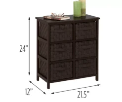 Black 6-Drawer Woven Strap Chest -Furniture Specialty Shop 810539930 4