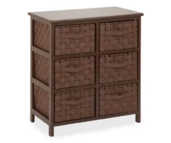 Brown 6-Drawer Woven Strap Chest -Furniture Specialty Shop 810539931 3