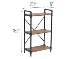 Black Industrial 3-Tier Bookshelf -Furniture Specialty Shop 810539936 5