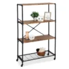 Rustic Black 4-Tier Industrial Rolling Bookshelf -Furniture Specialty Shop 810539937 1