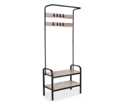 Black Steel 8-Hook Entry Rack & Bench -Furniture Specialty Shop 810539938 3