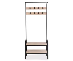 Black Steel 8-Hook Entry Rack & Bench -Furniture Specialty Shop 810539938 4