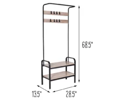 Black Steel 8-Hook Entry Rack & Bench -Furniture Specialty Shop 810539938 5