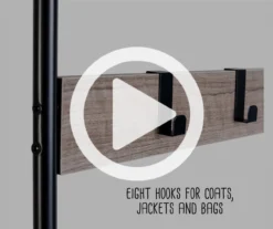 Black Steel 8-Hook Entry Rack & Bench -Furniture Specialty Shop 810539938 51