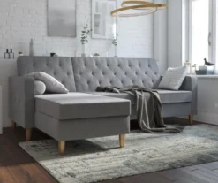 CosmoLiving Liberty Gray Chenille Sectional Storage Futon 9 CosmoLiving Liberty Gray Chenille Sectional Storage Futon -Furniture Specialty Shop 810541025 1