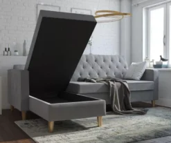 CosmoLiving Liberty Gray Chenille Sectional Storage Futon 10 CosmoLiving Liberty Gray Chenille Sectional Storage Futon -Furniture Specialty Shop 810541025 2