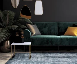 CosmoLiving Adley Teal Velvet Coil Convertible Sleeper Futon -Furniture Specialty Shop 810541038 4