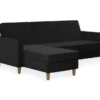 CosmoLiving Liberty Black Velvet Sectional Storage Futon -Furniture Specialty Shop 810541040 5